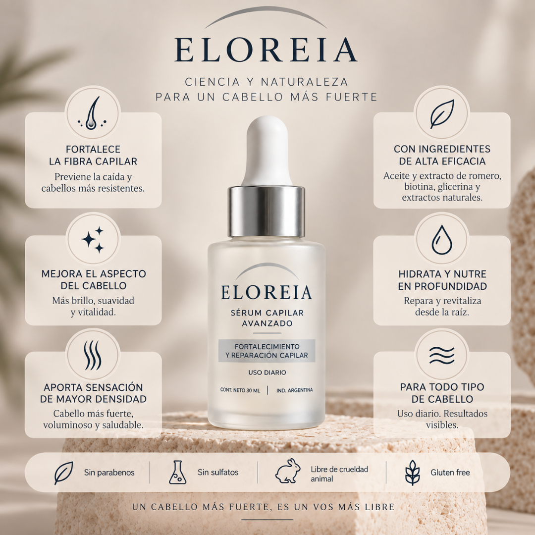 ELOREIA® Sérum Capilar Avanzado | Cabello Más Fuerte y con Mayor Densidad