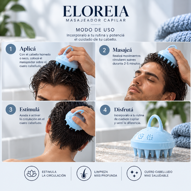 Masajeador Capilar Estimulante Crecimiento - Eloreia